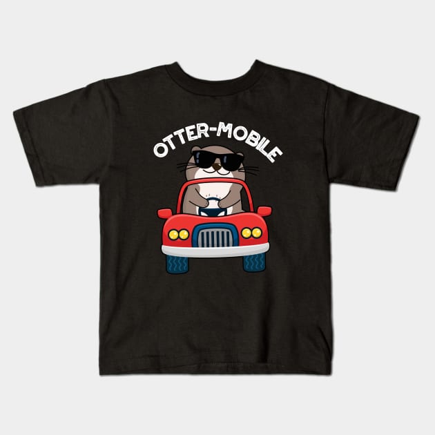 Otter-mobile Funny Animal Car Pun Kids T-Shirt by punnybone